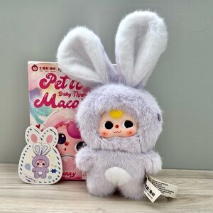 Baby Three Petit Macaron Cute Bunny Plush Pendant - Pudding (Light Purple)